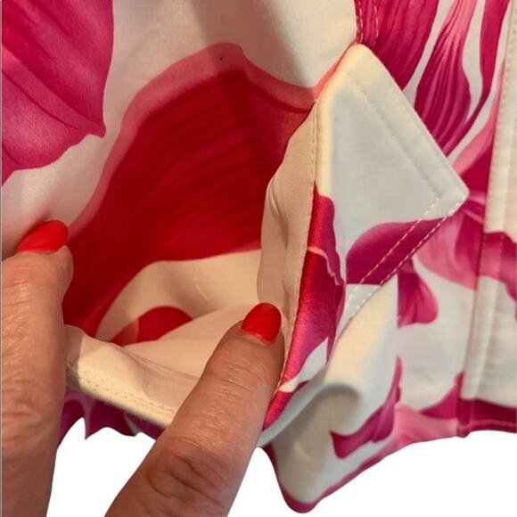Cache pink and white flower jacket‎ Size L Pleated back RuffLe ballon sleeves - Picture 5 of 9